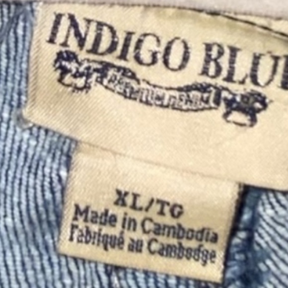 Indigo Blue Secret Fit Belly Maternity Jeans Women’s XL Bootcut Denim Capris - Picture 8 of 10